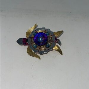 Liztech Signed Turtle Brooch Pin 1996